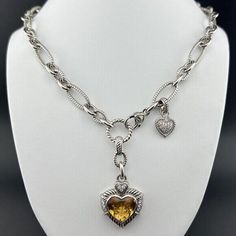 Judith Ripka Yellow Quartz Heart Enhancer Necklace on Cable Chain  | eBay Judith Ripka, Yellow Quartz, Fine Jewellery Necklace, Cable Chain, Heart Necklace, Jewelry Watches, Jewelry Necklace Pendant, Fine Jewelry, Jewelry Necklaces