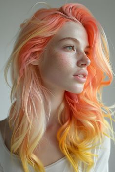 Pink And Yellow Hair, Photographie Portrait Inspiration, Yellow Hair, Tone Hair, Hair Inspo Color, Crazy Hair, Hair Dos