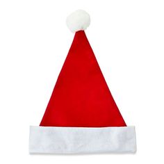 a red and white santa hat on a white background