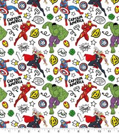 the avengers and captain america pattern is shown on a white background with green, blue, yellow