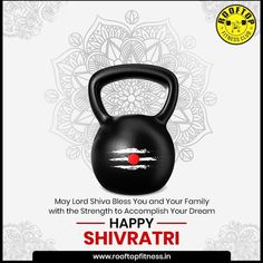 a black kettle with the words happy shivratri written in red on it