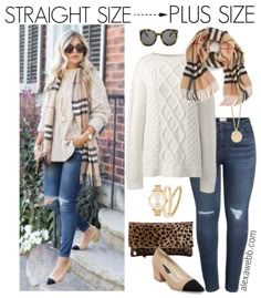 Burberry Scarf Outfit, Winter Casual Outfit, Plus Size Winter Outfits, Scarf Outfit, Burberry Scarf, Plus Size Winter, Plus Size Fashion For Women, Mode Inspo, Casual Winter Outfits