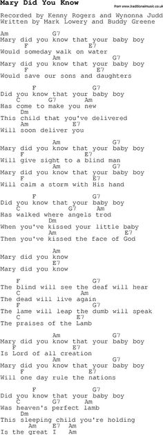 the song for mary did you know? by lady and the tramp, which is written