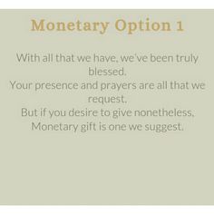 a poem written in the language of monetary option 1 with all that we have, we've been truly blessinged