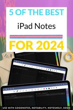 two laptops with the text 5 of the best ipad notes for 2014 on them