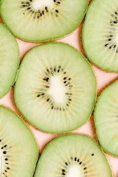 slices of kiwi fruit arranged in a pattern