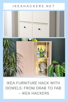 ikea furniture hack with dowels from drab to fab