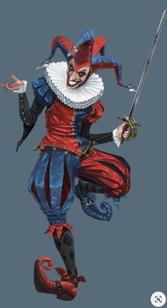 Jester Concept Art, Clown Concept Art, Jester Artwork, Joker Concept Art, Jester Crown, Jester Art, Outfit Ideas Drawing, Evil Jester, Jester Outfit