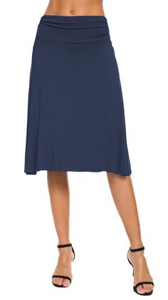 PRICES MAY VARY. Featuring elastic waist and comfy stretch fabric.Casual and comfortable. For any occasion day casual daily wear to business formal. This skirt can pair with leggings, tunic, cardigan and any other top of your choice. The knee length and A-line silhouette give the fit to look slimmer. Please check our size chart in the image for the most accurate fit. 
Size chart: 
S:Waist:24.8inch~Length:24inch 
M:Waist:26.4inch~Length:24.8inch 
L:Waist:28inch~Length:25.6inch 
XL:Waist:30.3inch~ Classic Outfits For Women, Yoga Skirt, Stylish Outfits For Women Over 50, Knee Skirt, Stretchy Skirt, Rock Outfit, Trendy Skirts, Maternity Skirt, Elegante Casual