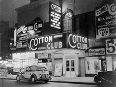 an old black and white photo of the cotton club in new york city at night