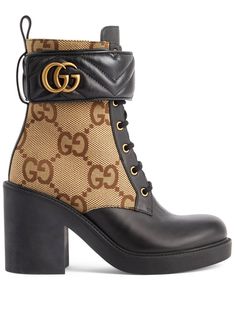 Womens Black Ankle Boots, Snow Wear, Gucci Heels, Gucci Gifts, Gucci Monogram, Buy Gucci, Walker Boots, Metal Logo, Wallet Accessories