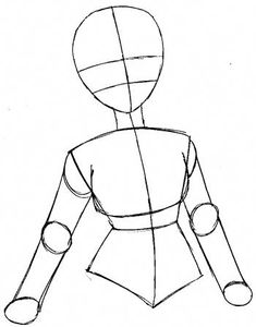 the back view of a person's body with arms and legs drawn in pencil