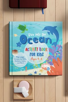 the ocean activity book for kids is on display