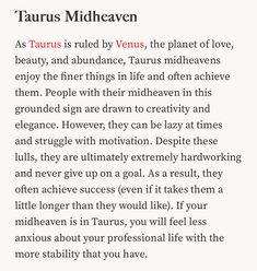 a poem written in black and white with the words taurus mideaven on it