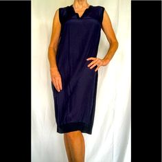 Www.Urbenvibe.Com Lanvan Royal And Navy Blue Dress New With Tags Stunning Sleeveless Lanvin Dress Front Is Royal Blue (Silk) Back Is Navy Blue (Cotton) Size Xs Made In Italy Pristine Condition - Never Been Worn Originally $1,580.00 Navy Midi Dress For Cocktail, Chic Navy Sleeveless Midi Dress, Blue Silk Sleeveless Dress, Navy Sleeveless Midi Dress For Party, Navy Sleeveless Midi Party Dress, Elegant Blue Sleeveless Dress For Daywear, Chic Blue Sleeveless Dress For Daywear, Navy Sleeveless Cocktail Dress, Royal Navy Blue