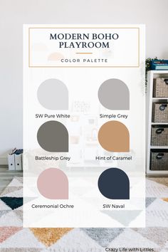 the modern boho playroom color palette