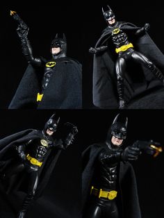 the batman action figure is shown in four different poses