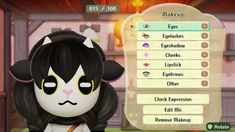 an animal crossing character standing in front of a menu