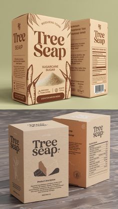 two boxes of tree soap sitting on top of each other