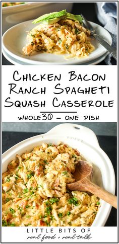 chicken bacon ranch spaghetti casserole with whole 30 - one fish in the bottom