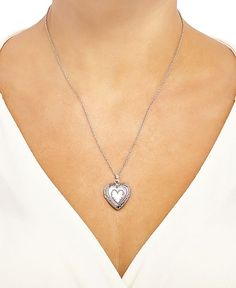 Macy's - Pink Mother-of-Pearl Heart Locket 18" Pendant Necklace in Sterling Silver Elegant Mother's Day Locket Necklace, Elegant Valentine's Day Locket Necklace, Macy's White Gold Heart Jewelry, Macy's Heart-shaped White Gold Jewelry, Heart Pendant Jewelry For Anniversary From Macy's, Elegant Heart Locket Necklace For Mother's Day, Elegant Heart Shaped Locket Necklace For Mother's Day, Elegant Round Heart Necklace With Locket, White Locket Jewelry For Valentine's Day