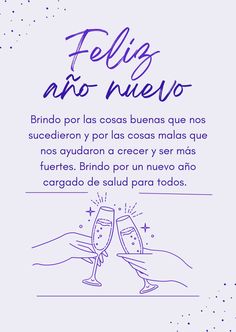 a poster with two glasses of wine on it and the words feliz no nevo