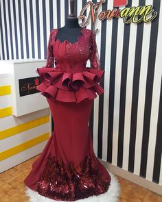 Latest Lace Styles For Ladies, Lace Styles For Ladies, Lace Skirt And Blouse Styles, Lace Skirt And Blouse, Skirt And Blouse Styles, Nigerian Women, Red Outfits, Ankara Skirt And Blouse