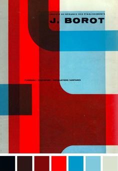 the cover of j borrot's book, in red and blue colors