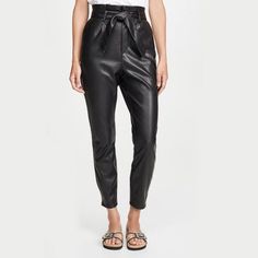 Express Women's Black Ankle Vegan Leather Pants New With Tag, Never Worn. #Tds226p Paperbag Hose, Peg Pants, Paper Bag Pants, Celebrity Style Guide, Paper Bag Puppets, Vegan Leather Pants, Bag Pants, Paper Bag Shorts, Chewbacca