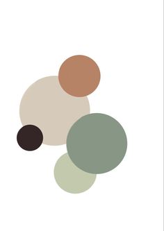 three circles with different colors and sizes on them, all arranged in the same pattern