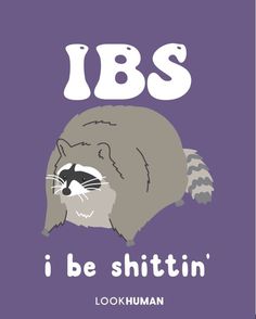 a raccoon with the words'i be shittin'in white lettering