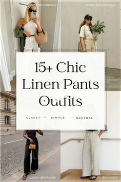 *** Wondering what to wear with and how to style linen pants for women Check out our chic style guide with linen pants outfit ideas including beige...ack...d white linen pants outfit ideas that will sh!! Linen Pants Outfit Ideas, How To Style Linen Pants, Black Pleated Skirt Outfit, Style Linen Pants, White Linen Pants Outfit, Linen Pants Style, Linen Pants For Women, Neutral Wardrobe, Pants Outfit Ideas