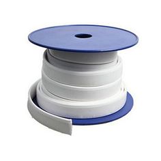 a spool of white and blue plastic