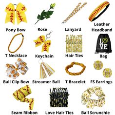 various types of hair accessories are shown in this graphic above it is an example of how to wear them