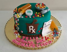 Pharmacy Cake Más Happy Anniversary Cakes, Dessert Table Birthday, 18th Cake, Cake Designs Birthday, Photo Cake, Grooms Cake