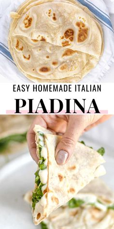 Piadina Recipe, Skillet Flatbread, Italian Flat Bread, Italian Flatbread, Vegan Journey, Indian Flatbread, Plant Based School, Tortilla Wrap, School Recipes