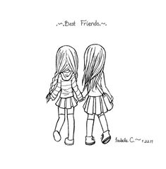 Image result for animated friendship drawings Sisters Drawing, Tumblr Drawings, Friend Cartoon