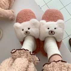 Slip into the ultimate slippers this season! An adorable looking super comfy slippers with a cute little bear on them. Patrice Cute Bear Fluffy Slippers are the perfect fit for every day, whether you’re hanging out with your friends or just out for a sleepover. They are made from high-quality PVC materials, and the soles are slip-resistant, making them perfect for wet surfaces too. Features: Style Closed toe Design Cartoon animals Sole material PVC Vamp material Soft and comfy fluffy fabric Seas Cute Flat Slippers For Winter, Cute Flat Winter Slippers, Cute Soft Slippers For Indoor Use, Cute Soft Indoor Slippers, Cute Soft Flat Slippers, White Fluffy Comfy Slippers, Cozy Fluffy Flat Slippers, Cute Super Soft Indoor Slippers, Cute Fluffy Slippers With Round Toe