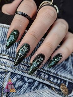 Unleash your inner witch with these spellbook-inspired nails! 🖤📚 Featuring mystical symbols, arcane scripts, and enchanted designs, these nails are perfect for casting some serious style spells. 💅✨ #AncientSpellbook #MysticalMani #MagicNails Black Witchy Nails, Witchy Nail Art, Cosmic Nails, Nails For Halloween, Silk Wrap Nails, Mystical Symbols, Witchy Nails, Celestial Magic, Inner Witch