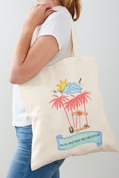 This Instagram caption-worthy beach vibe quote on a tote bag reads, "I'm All About Flip Flops and Palm Trees" to get the real summer vacation beach feels. The sun, beach hat, flip flops, beach volleyball, sun, sunglasses, palm trees are a perfect addition to it. #beachaesthetic #summervacations #palmtrees #flipflops #beachvibes #beachvibesquote #beach #beachsandquotes #beachquotesinstagram #inspirationalbeachquotes #instagramcaptionbeachquote #summerphrases #beachquotes #totebag #bag Quote Tote Bag, Quote Tote