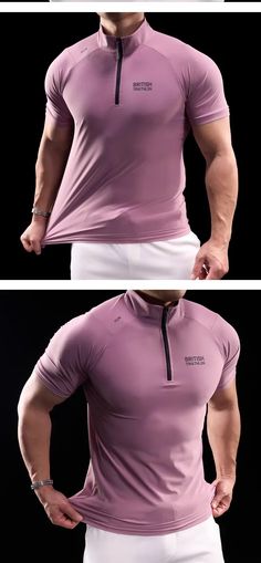 Comfy Zipper Men's Ice Silk Sports Fitness T Shirt - Men's Fitness Apparel, Men's Sports & Fitness T Shirts | Vivinch Fitness T Shirts, Fitness Outfits, Men's Fitness, Fitness Apparel, Mens Workout Clothes, Mens Wear, Workout Hoodie, Workout Tshirts, Performance Outfit