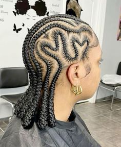 Stitch Cornrow Braids, Braids With Beads And Curls, Cornrows With Designs, Braids With Designs, Cornrow Braids Hairstyles, Stitch Braid, Short Box Braids Hairstyles