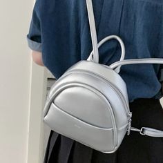 UAKISS - Japanese Casual Solid Preppy Mini Bags Girls Sweet Y2k Aesthetic Vintage Backpacks Women Simple All Match Fashion Ins Schoolbags Size:20*17*9CM "Size mearsured by ourselves, sometimes has some errors, but always within 3cm."