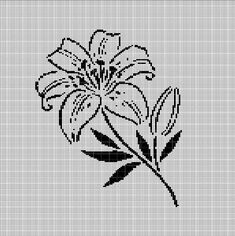 a cross stitch pattern with a flower on it