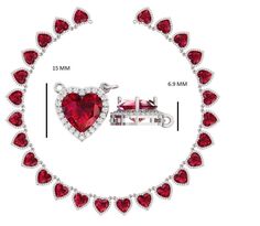 150Ct Pretty Woman Necklace Simulated Heart Garnet darker red & Diamond Hearts 14K White Gold Over Condition: New without tags: A brand-new, unused and unworn item that is not in its original retail packaging or may be missing ... Read more Country/Region of Manufacture:India Metal Purity:925 parts per 1000 Fancy Diamond Colour:Red Garnet Main Stone:Simulated Diamond Style:Tennis Main Stone Creation:Simulated Certification:NA Cut:Very Good Length (inches):16" Occasion:Wedding/Anniversary/Engagement/Christmas Day Length:16 - 17" Metal:Sterling Silver Theme:Love & Hearts Brand:Tishya Jewellers Clarity:VVS1 Total Carat Weight (TCW):150.00ct Gender:Female Diamond Colour:D Metal Finish:14K White  Gold Finish Main Stone Shape:Heart Stone Creation:Simulated Note - The images uploaded will not mat Pretty Woman Necklace, Red Heart Necklace, Heart Brand, Woman Necklace, Silver Theme, Red Diamond, Fancy Diamonds, Colour Red, Stone Heart