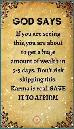 an old paper with the words god says if you are seeing this, you are about to get a huge amount of health in 5 - days