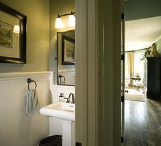 the bathroom is clean and ready to be used as a family room or guest room