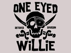 one eyed willie pirate skull with crossed swords