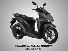 a black scooter is shown with the words, exclusively matte black