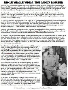 This lighthearted, heartwarming true story tells of an American Air Force pilot who flew supplies over Germany during the famous Berlin Airlift of 1948. During his flights, he parachuted candy down to the children of Berlin, earning him the nickname "Uncle Wiggle Wings, the Candy Bomber". Berlin Blockade, Berlin Airlift, World History Classroom, Teaching American History, World History Lessons, American Air, Air Force Pilot, Learn History, Christmas In Heaven